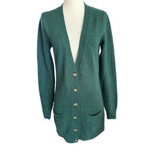 NWT WHO.A.U Green V-Neck Long Sleeve Pockets Button Up Cardigan Women's Sz M
